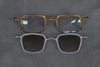 Rigards X TVA joint RG2004TVA titanium aluminum magnesium alloy double-layer sunglasses series RG-RG2004TVA-GDJYSK antique gold + silver frame transparent light gray lens